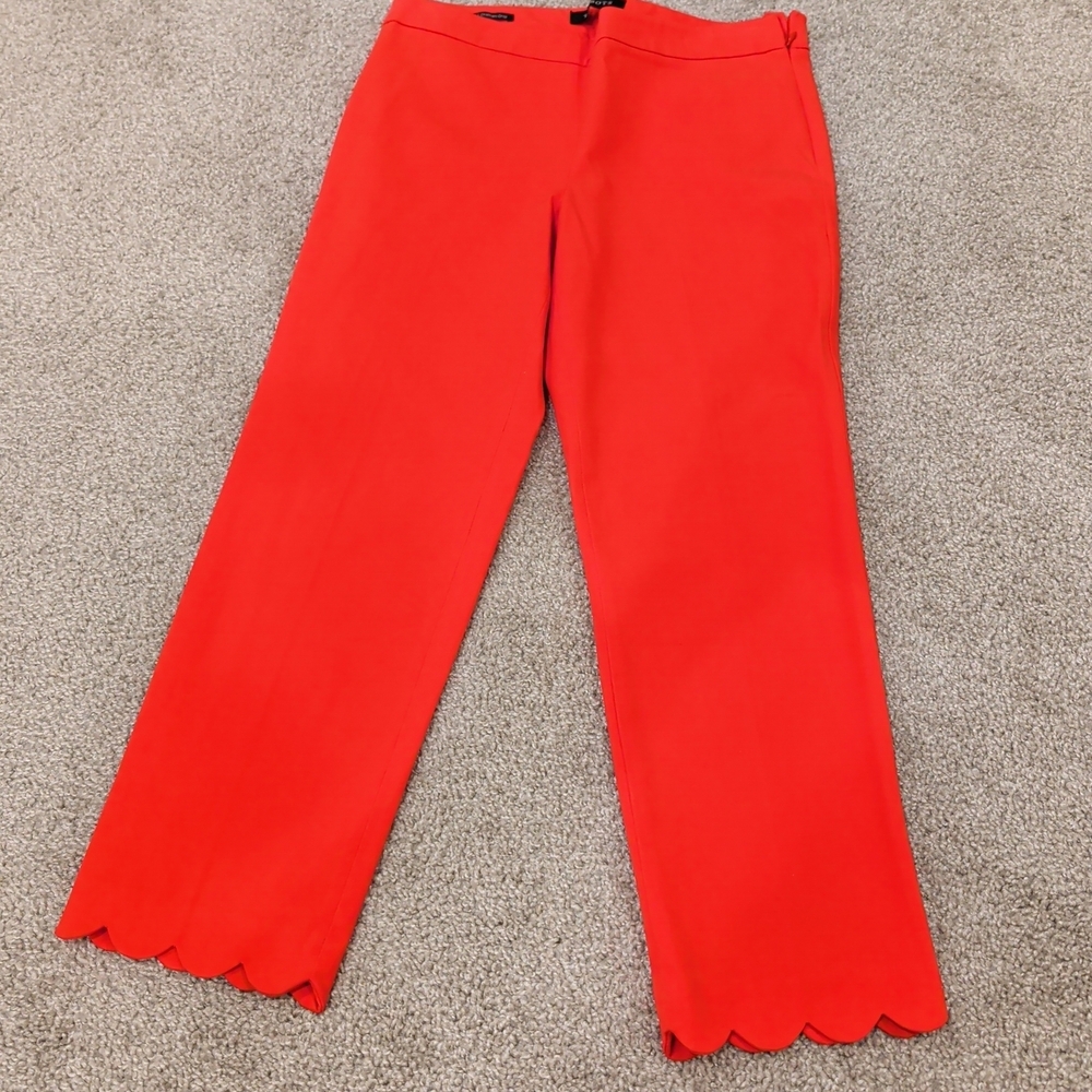 Talbots Scarlet Ankle Pants with Scalloped Hem